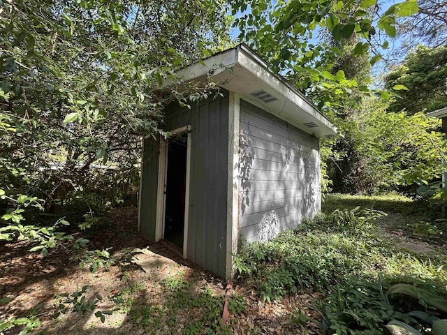 view of shed