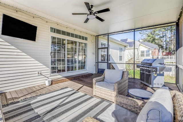 832 Eagle View Dr, Tallahassee, FL 32311 - sunroom with a ceiling fan