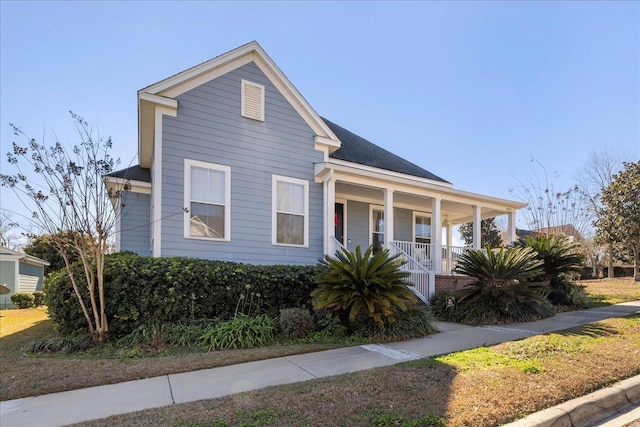 view of front of property with covered porch