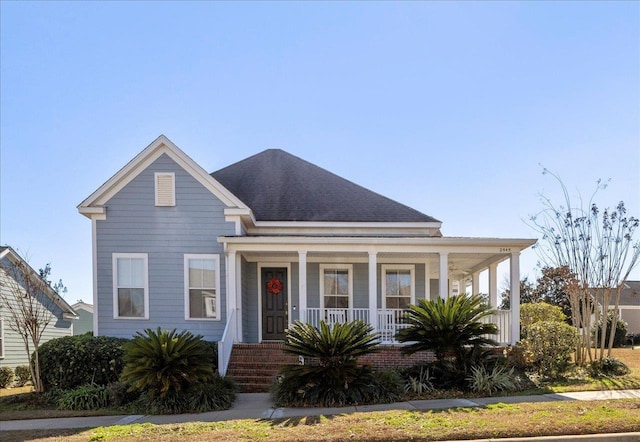 view of front of home featuring covered porch