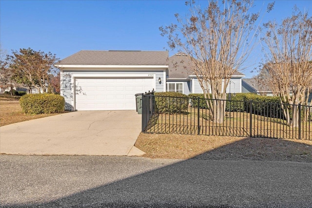 ranch-style home with a garage