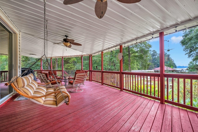 2875 Cooks Landing Rd, Quincy, FL 32351 - wooden terrace featuring ceiling fan