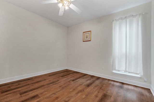 2875 Cooks Landing Rd, Quincy, FL 32351 - empty room featuring a ceiling fan, baseboards, and wood finished floors
