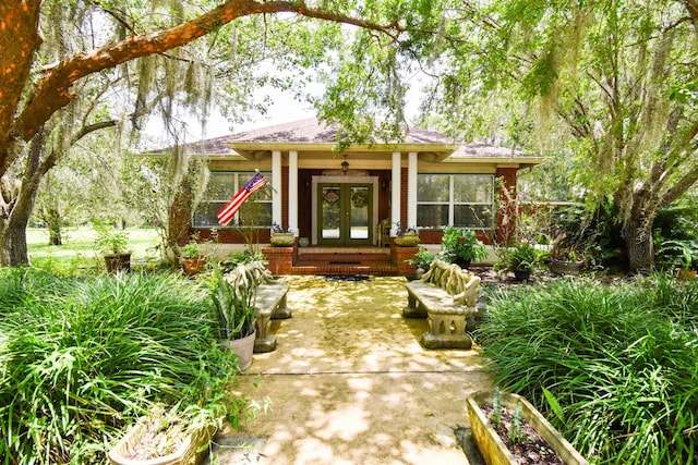 entrance to property with french doors