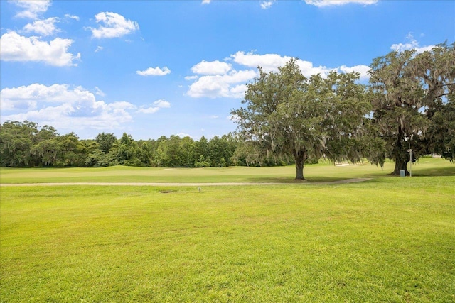 view of property's community featuring a lawn