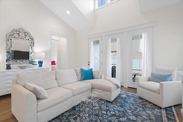 190 Camellia Oaks Ave Unit 96, Tallahassee, FL 32317 - living area featuring wood finished floors, healthy amount of natural light, recessed lighting, and high vaulted ceiling