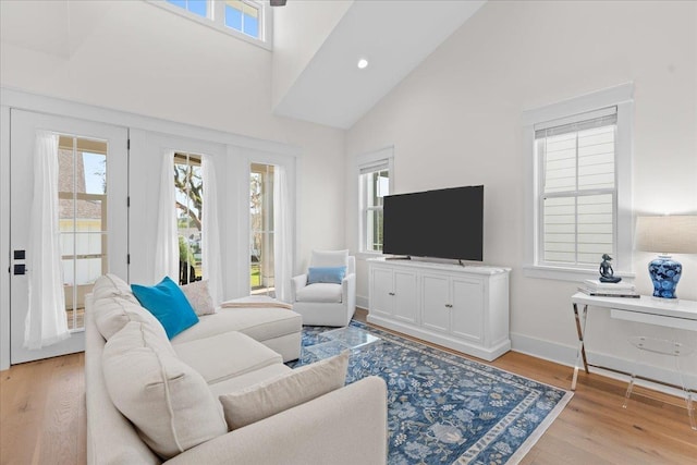 190 Camellia Oaks Ave Unit 96, Tallahassee, FL 32317 - living room with high vaulted ceiling, light wood finished floors, and recessed lighting