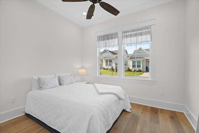 190 Camellia Oaks Ave Unit 96, Tallahassee, FL 32317 - bedroom featuring crown molding, wood finished floors, and a ceiling fan