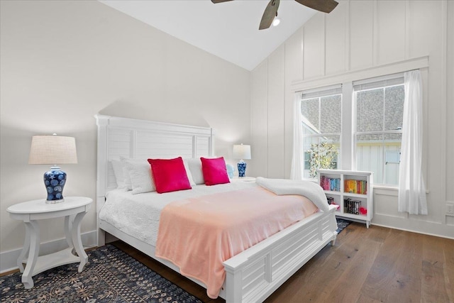 190 Camellia Oaks Ave Unit 96, Tallahassee, FL 32317 - bedroom featuring vaulted ceiling, wood finished floors, and a ceiling fan
