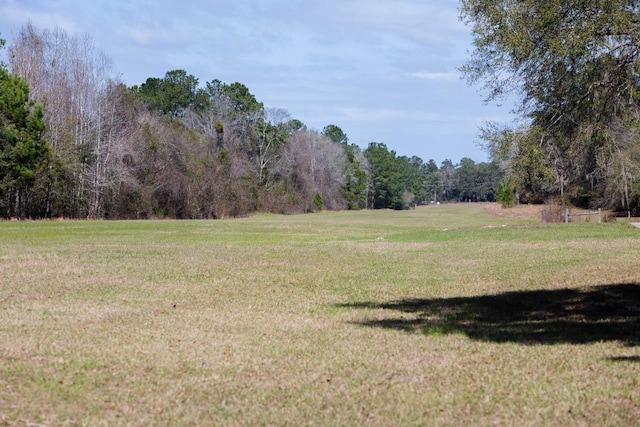 view of yard with a rural view