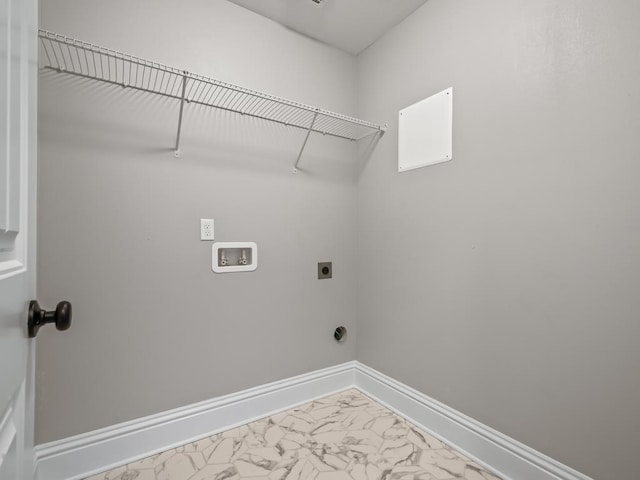 laundry room with electric dryer hookup and hookup for a washing machine