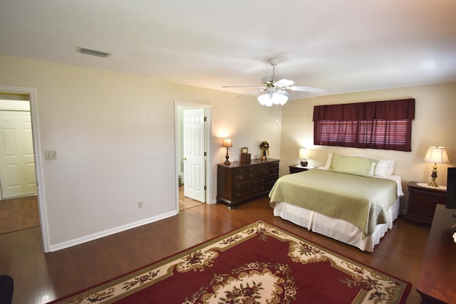 2736 Oakleigh Ct, Tallahassee, FL 32312 - bedroom featuring wood finished floors, a ceiling fan, and baseboards
