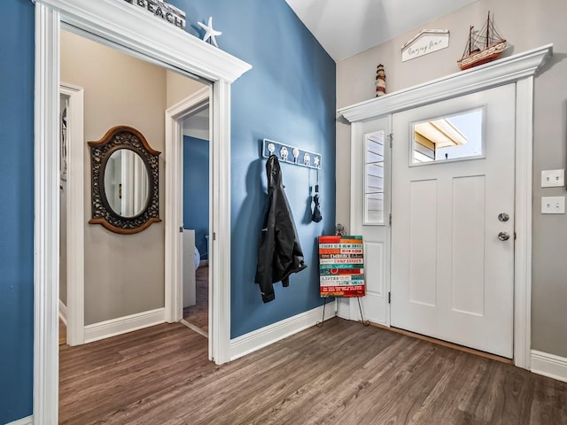 entrance foyer featuring dark wood-type flooring