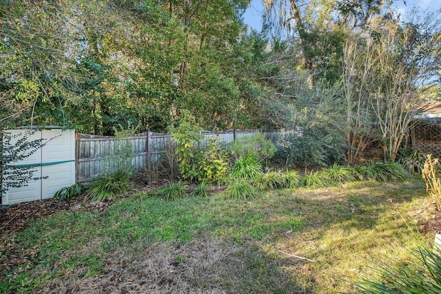 view of yard featuring fence