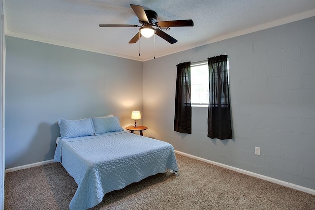 316-328 E Pershing St Unit 316-328, Tallahassee, FL 32301 - bedroom with ceiling fan, carpet, and a textured ceiling