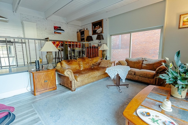220 Belmont Rd Unit 3, Tallahassee, FL 32301 - living area featuring wood finished floors and beamed ceiling