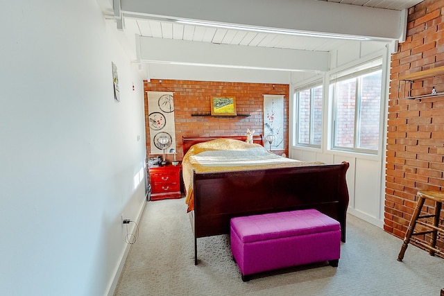 220 Belmont Rd Unit 3, Tallahassee, FL 32301 - carpeted bedroom featuring beam ceiling and brick wall