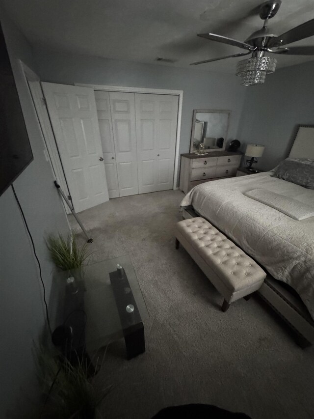 2408 Ionic Ct, Tallahassee, FL 32303 - bedroom with a closet, carpet, and ceiling fan
