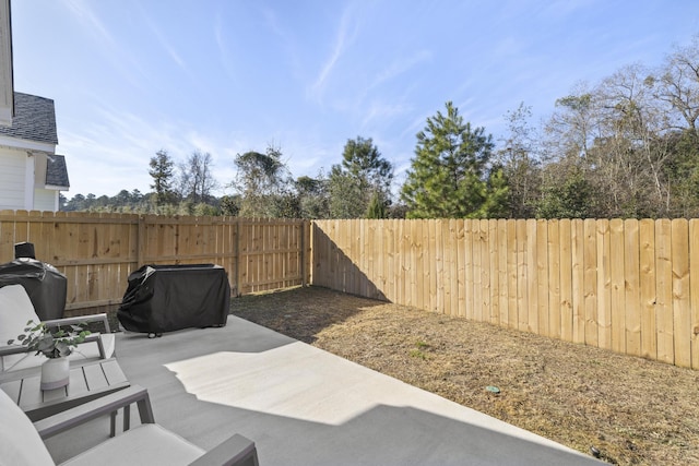 view of patio / terrace featuring a grill