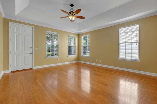 3248 Newberry Blvd, Tallahassee, FL 32311 - spare room with ceiling fan, light wood finished floors, baseboards, and crown molding