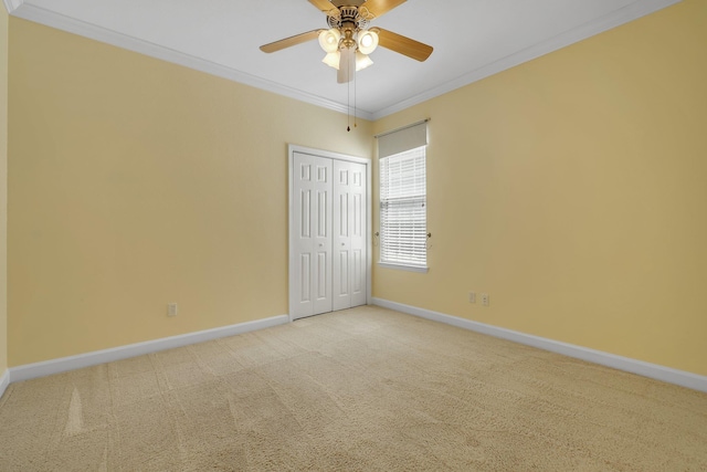 3248 Newberry Blvd, Tallahassee, FL 32311 - carpeted empty room featuring ornamental molding, baseboards, and a ceiling fan