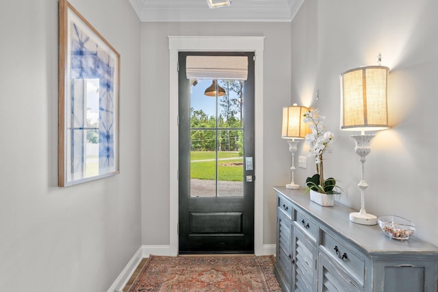 2845 NE Cherry Lake Cir, Pinetta Madison County, FL 32350 - entryway with baseboards and crown molding