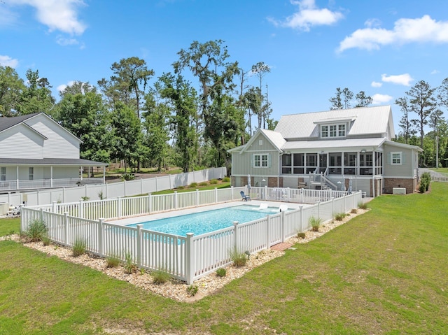 2845 NE Cherry Lake Cir, Pinetta Madison County, FL 32350 - view of pool with a sunroom