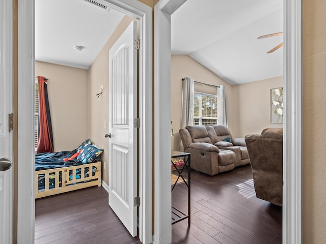100 Ej Stringer Rd, Crawfordville, FL 32327 - hall with dark wood finished floors and lofted ceiling