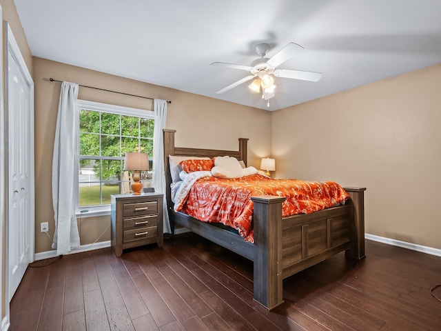 100 Ej Stringer Rd, Crawfordville, FL 32327 - bedroom featuring dark wood finished floors and ceiling fan