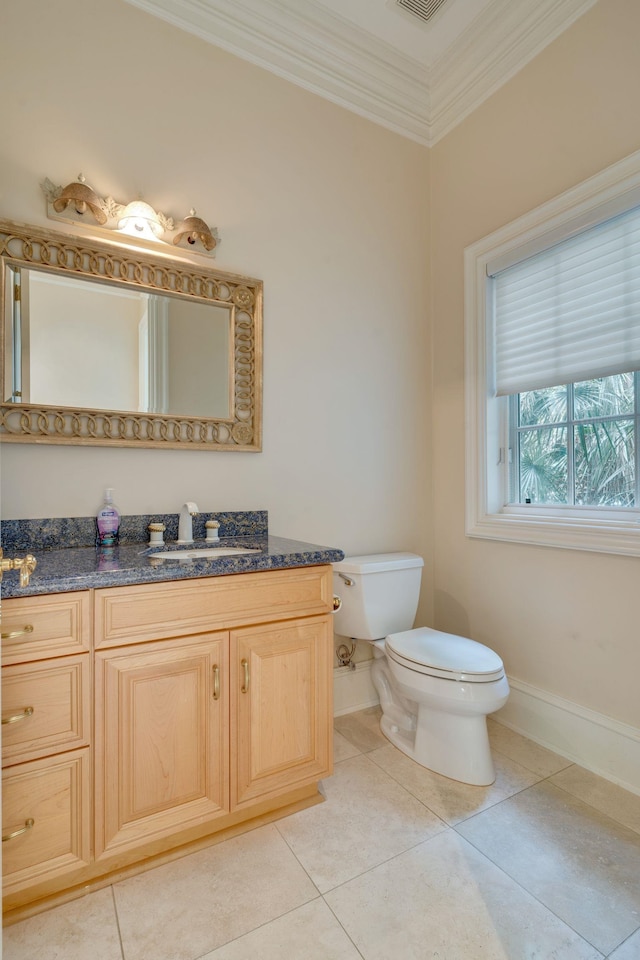 3899 W Millers Bridge Rd, Tallahassee, FL 32312 - bathroom with vanity, crown molding, and tile patterned floors