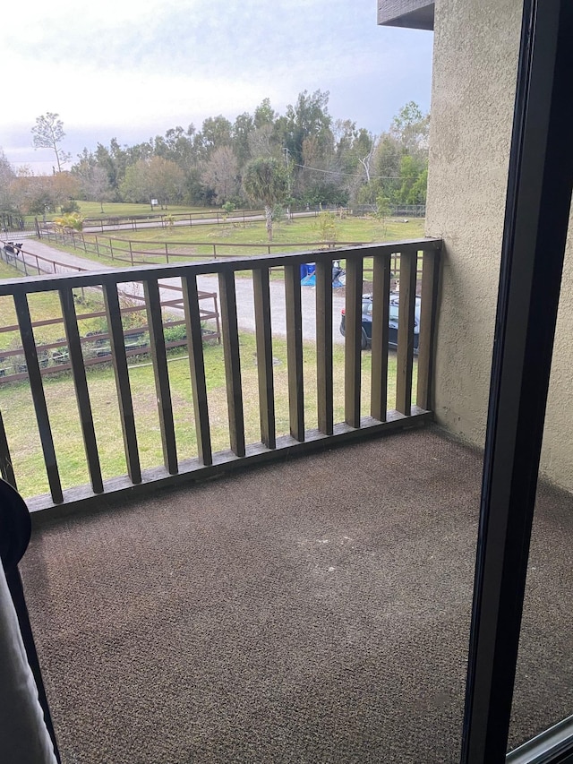 balcony with a rural view