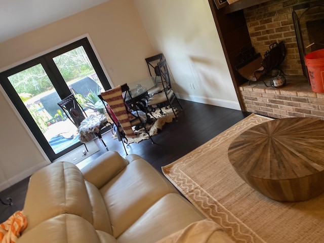 living room featuring hardwood / wood-style floors