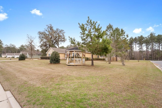 view of yard with a gazebo