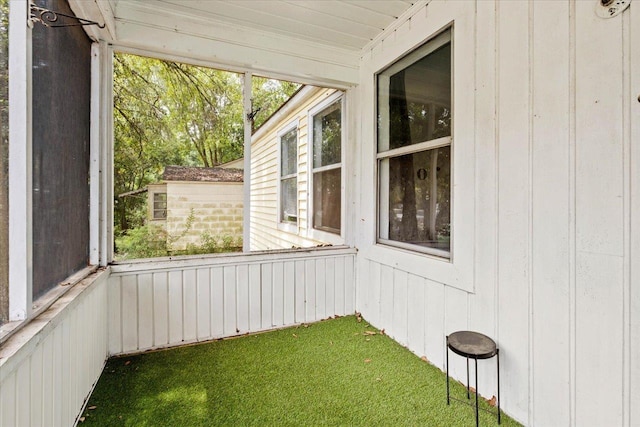 view of unfurnished sunroom