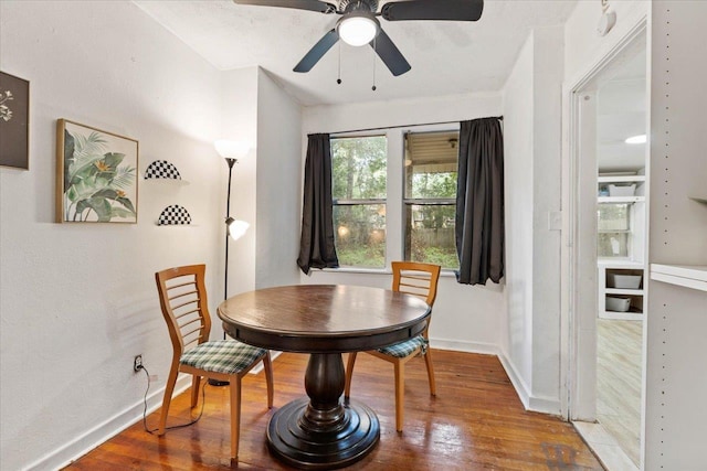 dining room featuring wood-type flooring