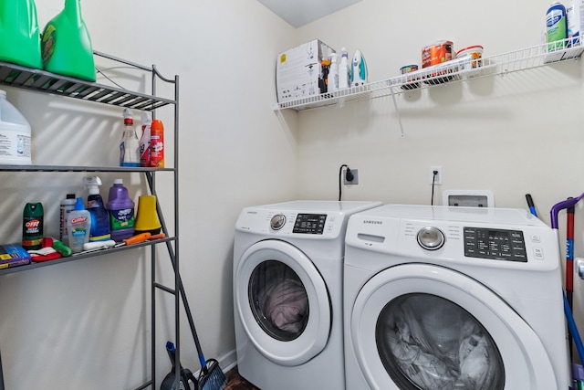 laundry area featuring independent washer and dryer