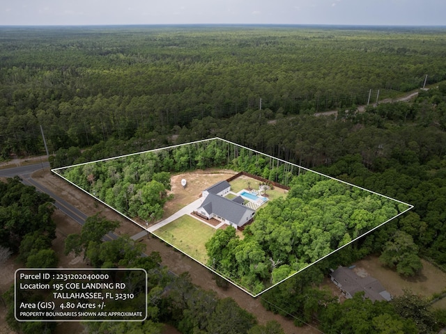 195 Coe Landing Rd, Tallahassee, FL 32310 - aerial view featuring a forest view
