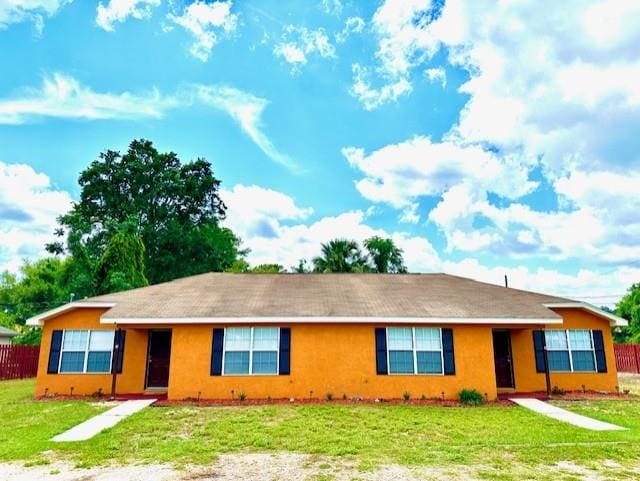 3180 N Ridge Rd -, Unit Tallahassee, FL 32305 - view of front of home with a front lawn, stucco siding, and fence