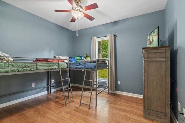 1094 Paul Thompson Rd, Monticello, FL 32344 - bedroom with light wood-style flooring, baseboards, and ceiling fan