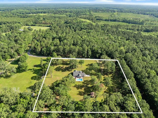 1094 Paul Thompson Rd, Monticello, FL 32344 - aerial overview of property's location featuring a forest and property parcel outlined