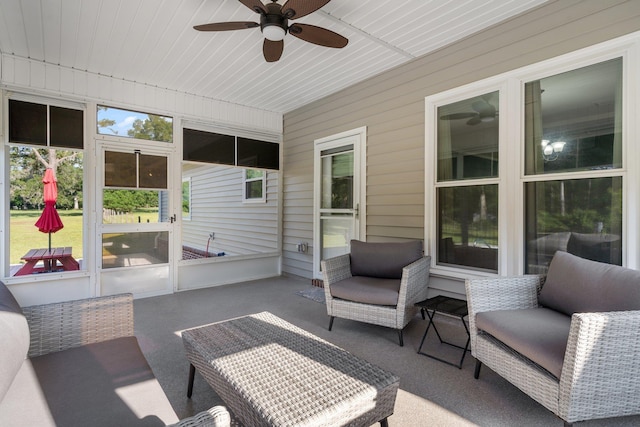 1094 Paul Thompson Rd, Monticello, FL 32344 - sunroom / solarium featuring ceiling fan