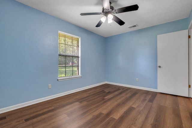 4054 Mcleod Dr, Tallahassee, FL 32303 - spare room featuring wood finished floors and ceiling fan