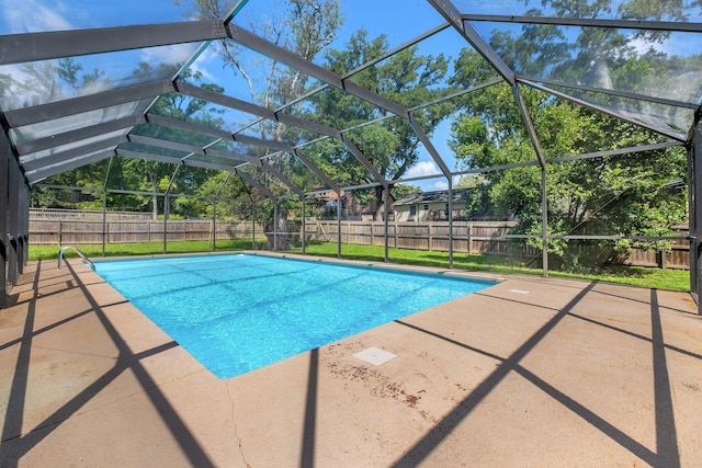 4054 Mcleod Dr, Tallahassee, FL 32303 - view of pool with a fenced backyard, a patio area, and glass enclosure