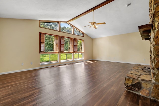 4054 Mcleod Dr, Tallahassee, FL 32303 - unfurnished living room featuring a ceiling fan and dark wood-style flooring