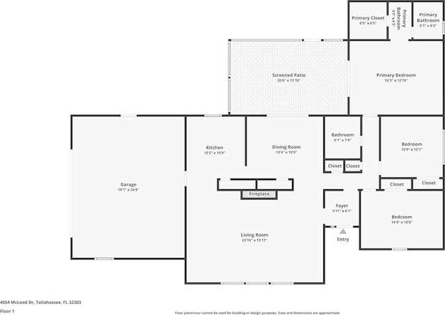 4054 Mcleod Dr, Tallahassee, FL 32303 - view of property floor plan