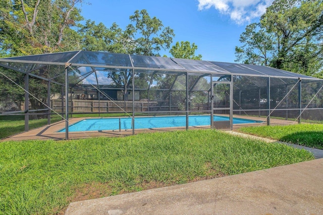 4054 Mcleod Dr, Tallahassee, FL 32303 - view of swimming pool with a fenced backyard and a lanai