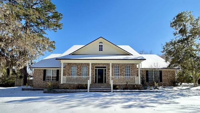 view of front of home featuring covered porch