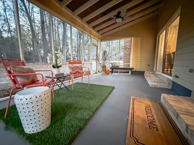 view of patio with ceiling fan