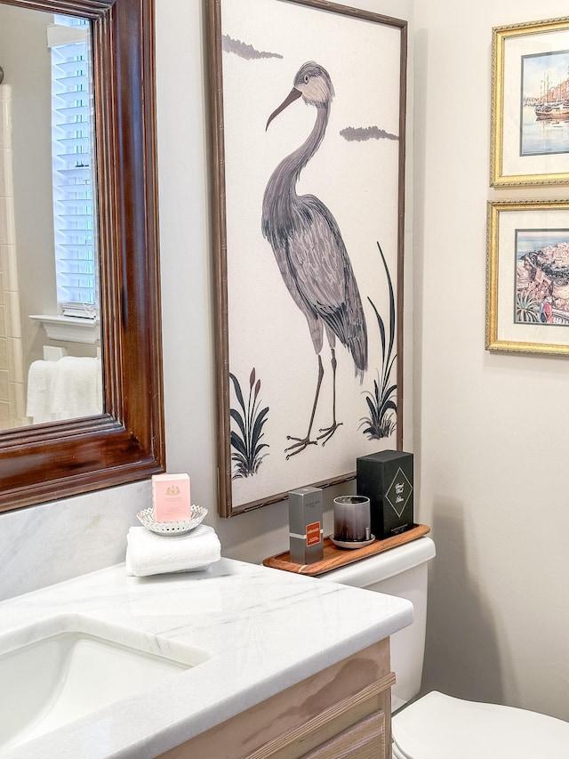 bathroom with vanity and toilet