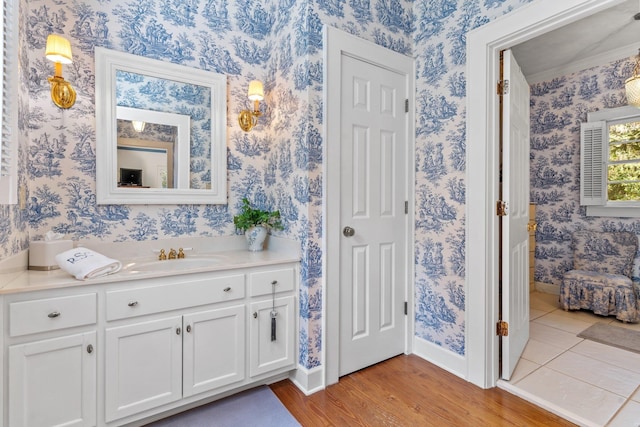 1244 Salem Rd, Havana, FL 32333 - bathroom with vanity and hardwood / wood-style floors